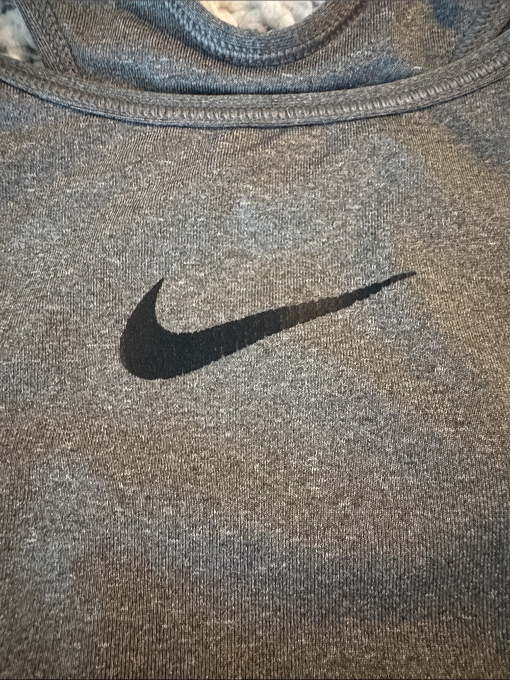 Nike Gray Racerback Sports Bra with Black Swoosh - Picture 6 of 6